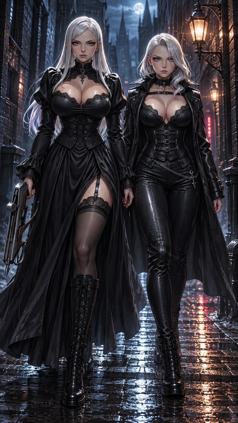 Beatrice and Mabel Blackthorne on the hunt
