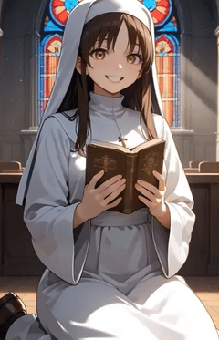 An apprentice nun prays for you.