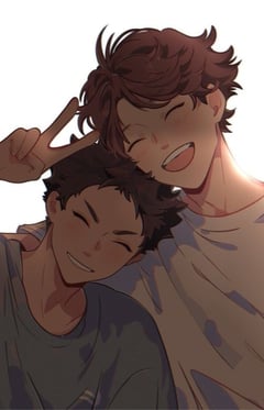 Hajime Iwaizumi and Tooru Oikawa