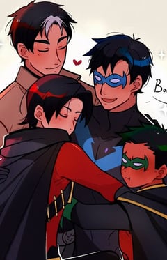 Damian, Drake, Jason, Dick