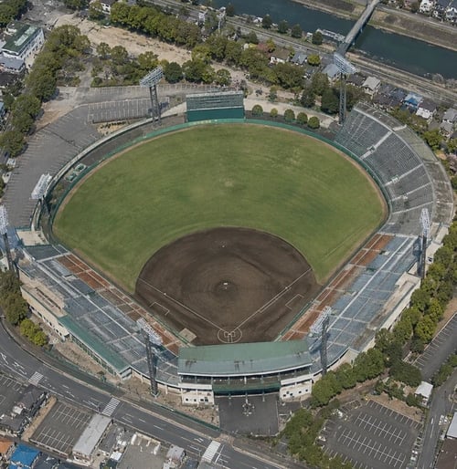 Aerial view of Prefectural Stadium