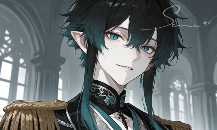 格雷穆多王家第七王子阿泽利亚的官方肖像画