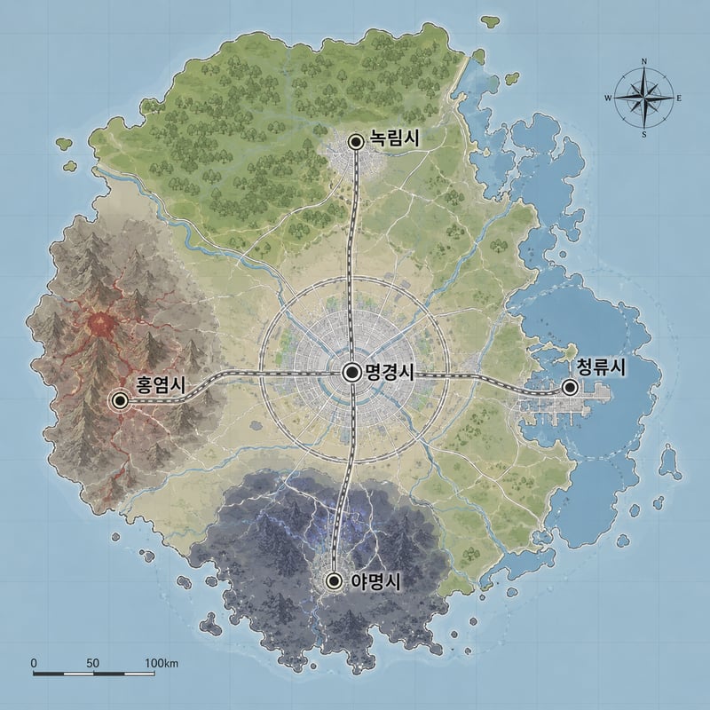 Map of the 5 Cities and Zone Structure