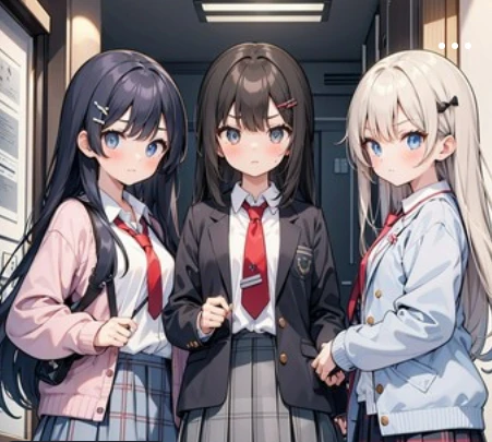 Aiko, Aimi, and Hana (Schoolgirl Bullies)