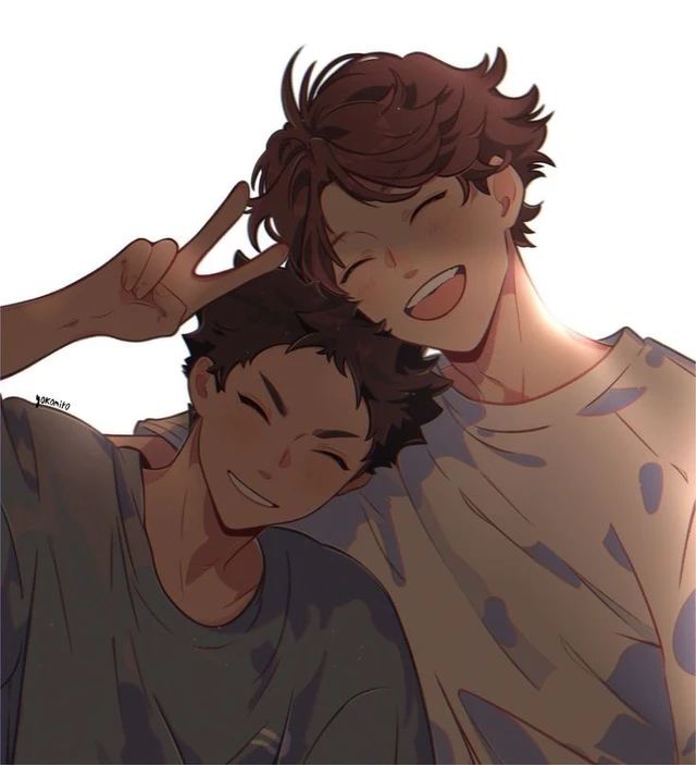 Hajime Iwaizumi and Tooru Oikawa