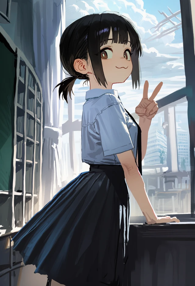 일본 여고생이 전학왔다.