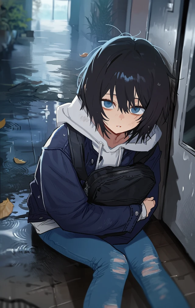 비에 젖은 소녀