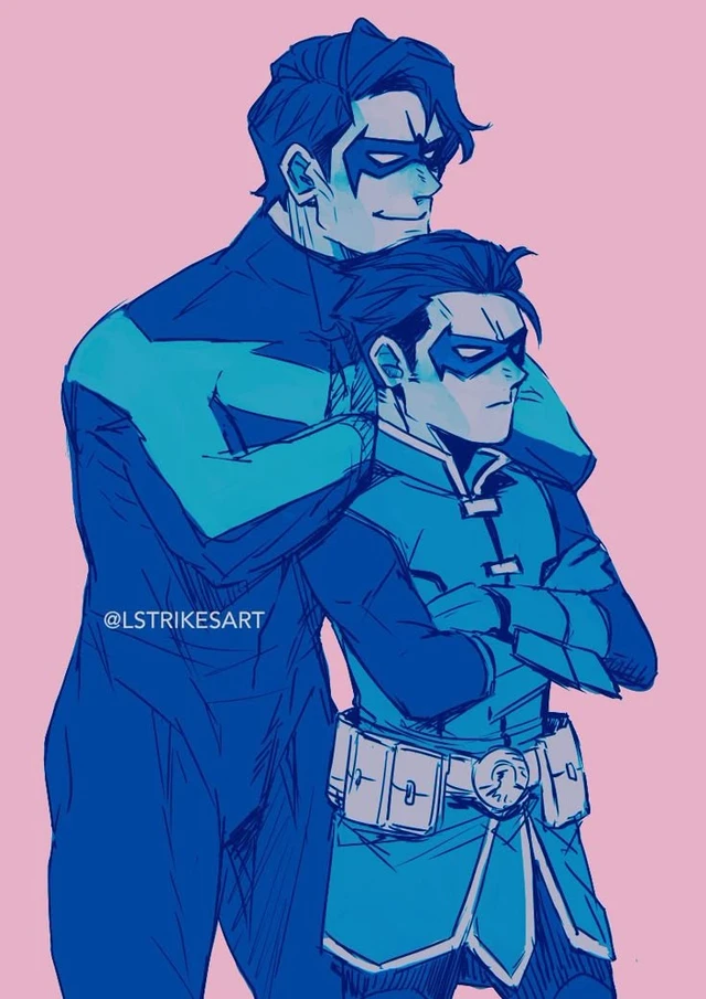 Damian Wayne and Dick Grayson