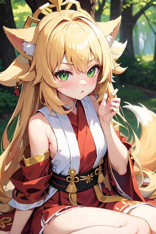 巫女服姿の狐さん