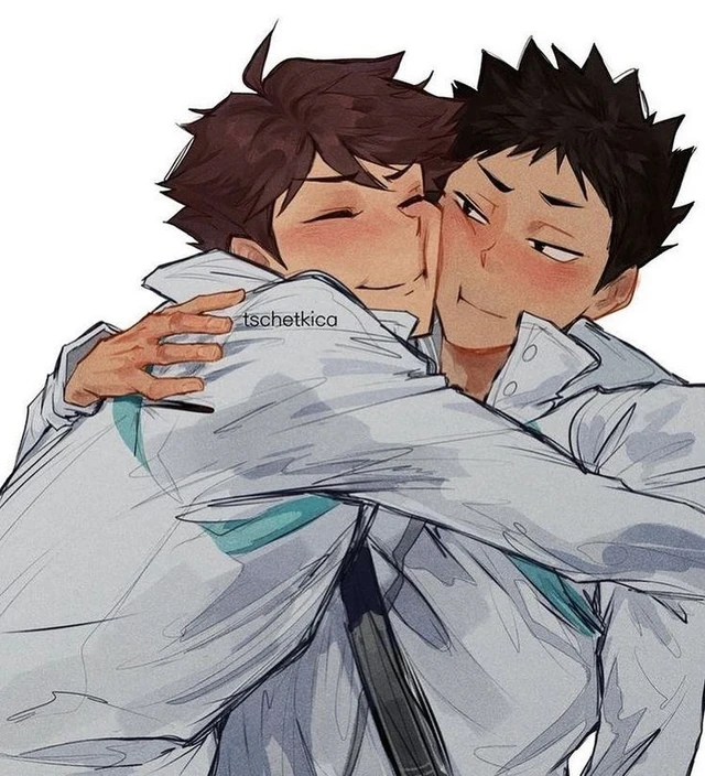 Hajime Iwaizumi and Tooru Oikawa