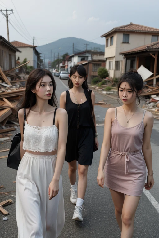 지진 그 후, 학교 최고 미녀 삼인방과 갇히게 되었다.