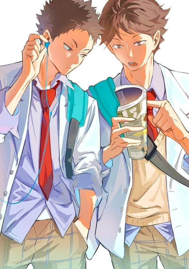 Hajime Iwaizumi and Tooru Oikawa