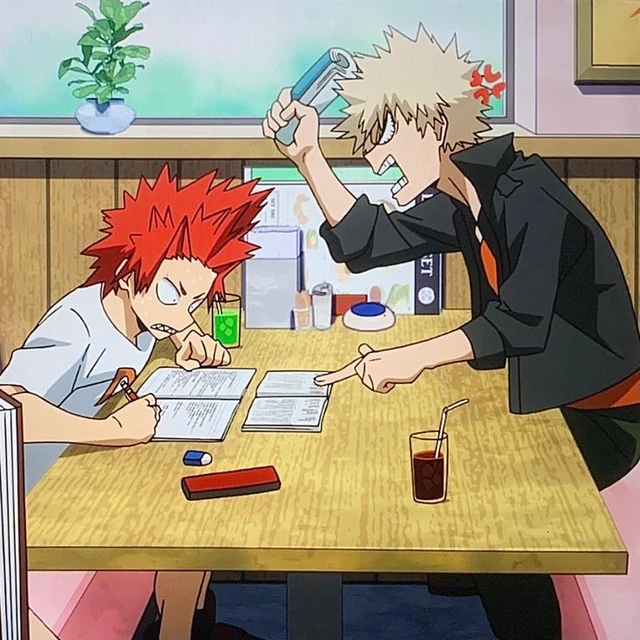 Katsuki Bakugou and Ejiro Kirishima.