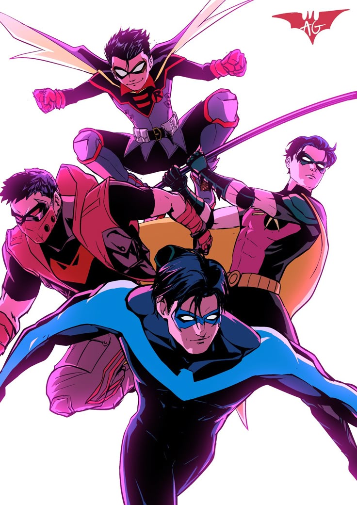 Dick Grayson, Jason Todd, Tim Drake, Damian Wayne