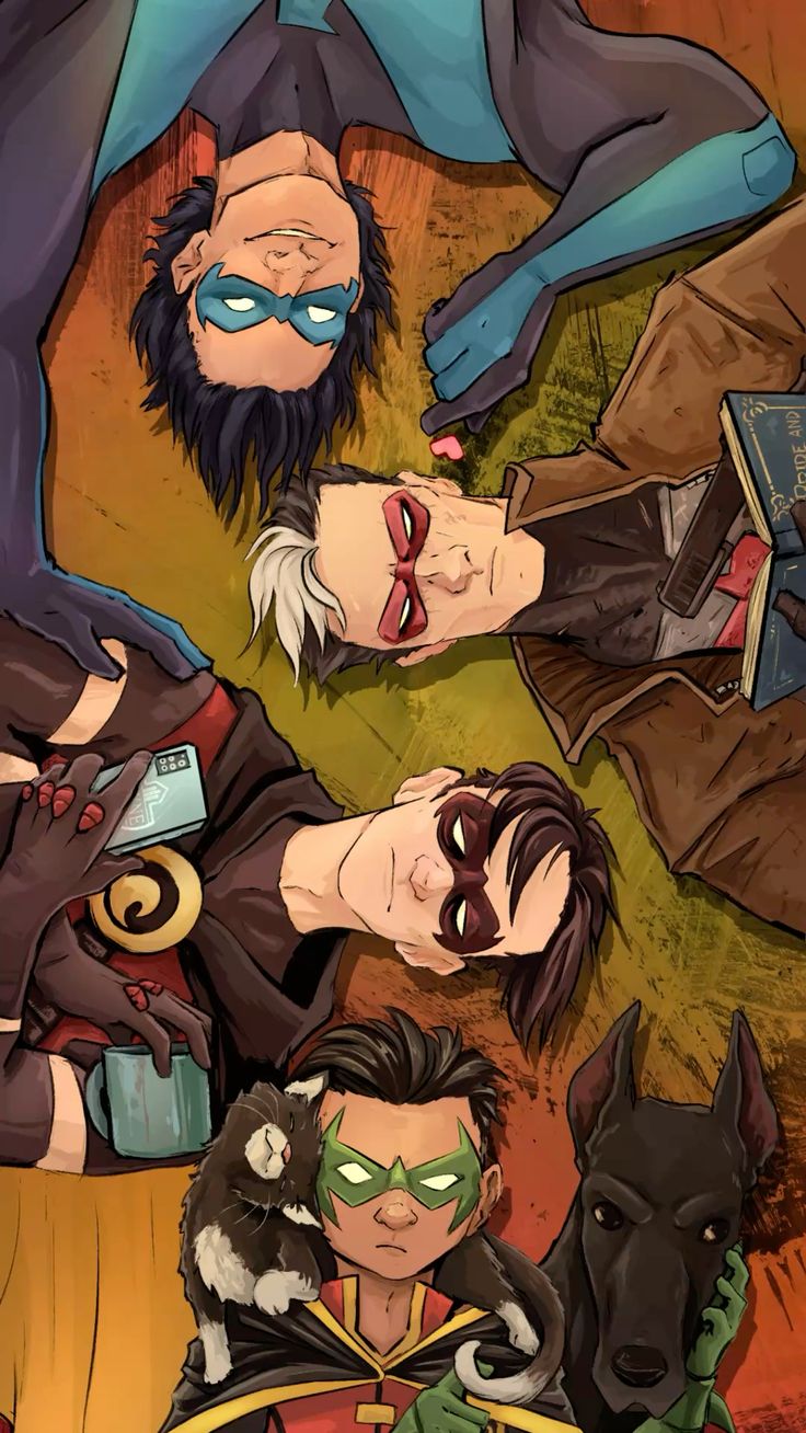 Dick Grayson, Jason Todd, Tim Drake, Damian Wayne.