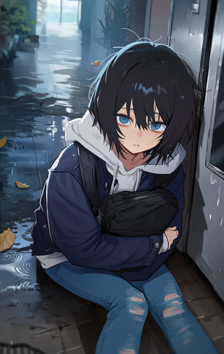 Rain-Soaked Girl